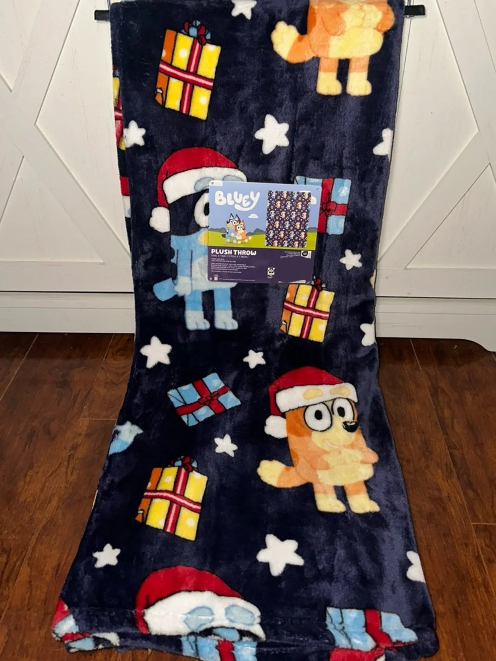 Bluey Christmas Present Plush Throw Blanket
